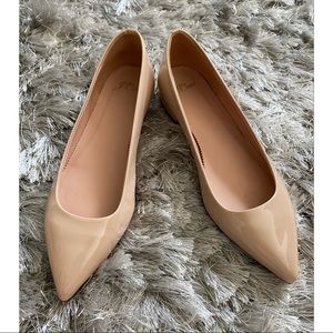 J. Crew patent leather flats in Nude size 7 1/2